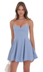 Product image for Back Lace A-Line Dress in Navy