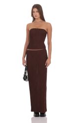 Изображение товара для Фактурный топ-бюстье коричневого цвета