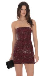Product image for Two-Toned Sequin Bodycon Dress in Silver