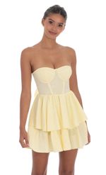 Picture of Jacquard Corset Mini Dress in Navy