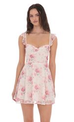 Picture of Ruffle Strap A-Line Dress in Blue