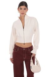 Изображение товара для Джемпер с молнией и воротником-стойкой коричневый