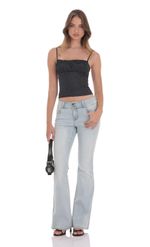 Picture of Low Rise Flare Jeans in Black