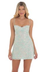 Product image for Floral Lace Mini Dress in Blue