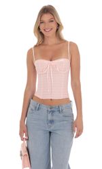Picture of Bow Mesh Bustier in Pink