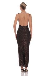 Picture of Iridescent Sequin Bodycon Maxi Dress in Pink