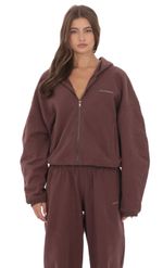 Изображение товара для Серое худи на молнии из флиса