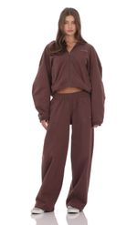 Изображение товара для Флисовые спортивные брюки в коричневом цыете