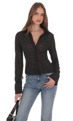 Изображение товара для Черная прозрачная рубашка