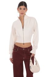 Изображение товара для Джемпер с молнией и воротником-стойкой коричневый