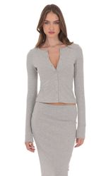 Изображение товара для Топ на пуговицах серого цвета