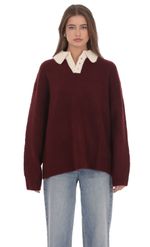 Изображение товара для Джемпер в стиле регби бордового цвета