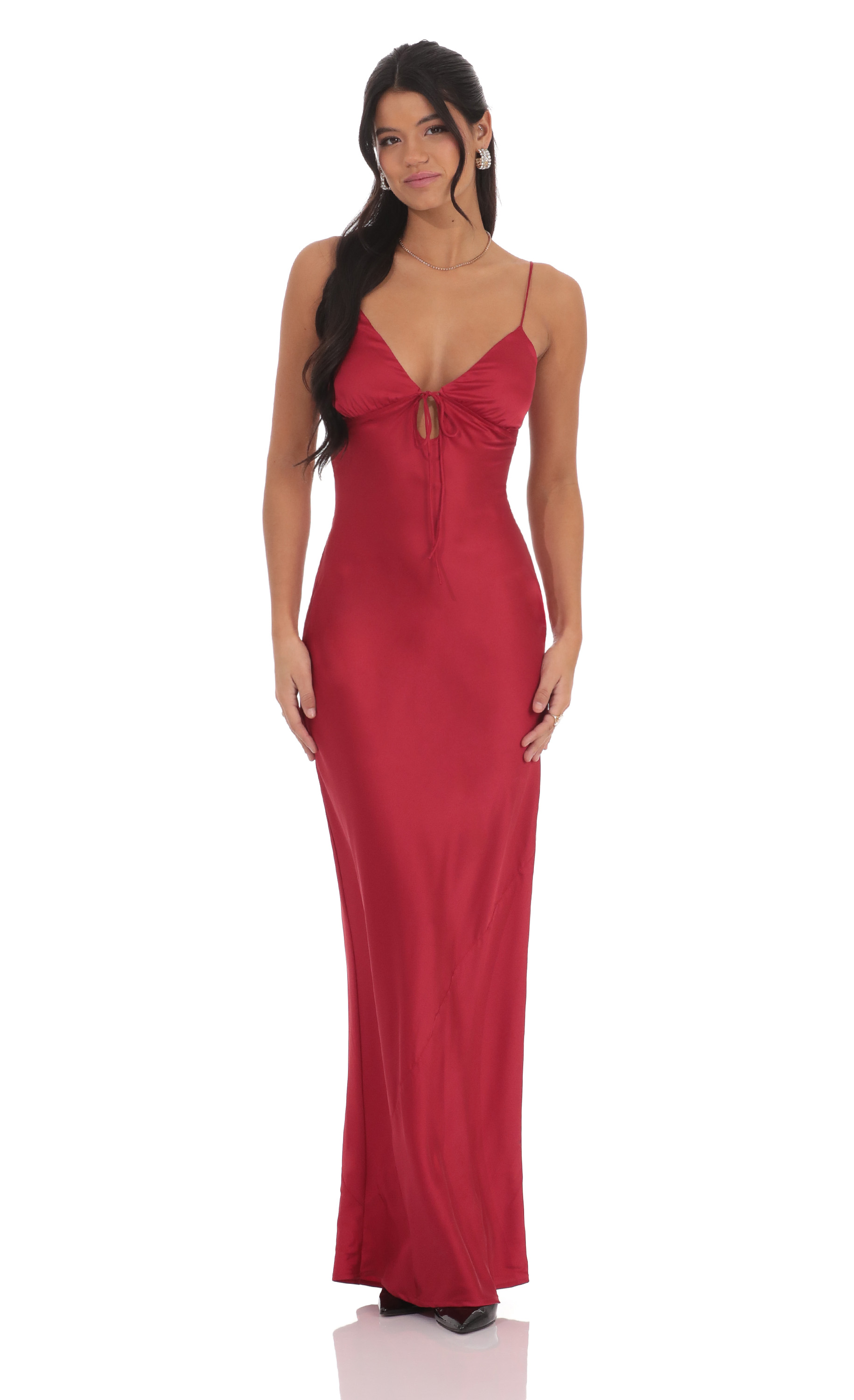 green emerald velvet dress TNQ914 Red Satin Gown - Fitted Evening Gown main image 0