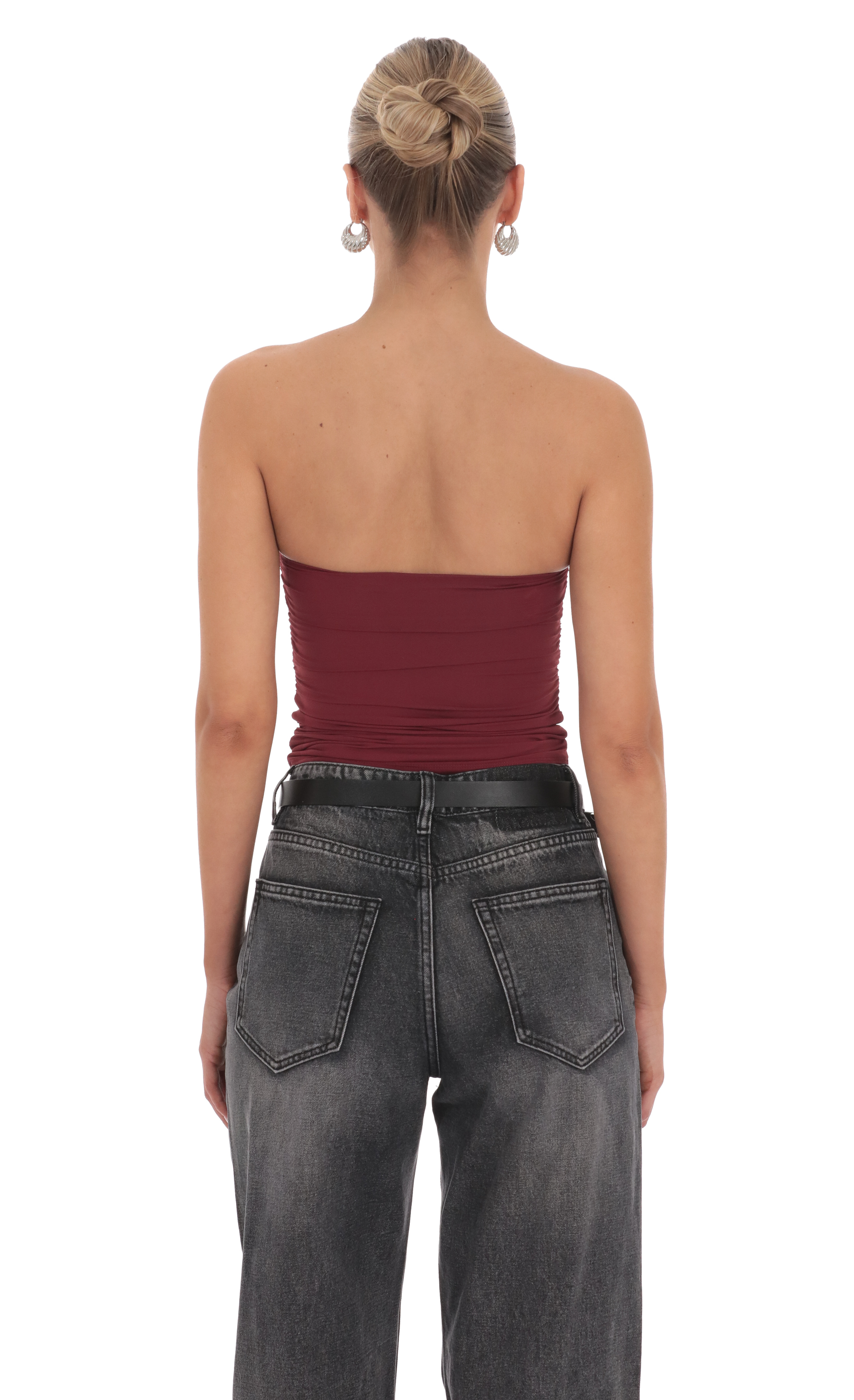 burgundy tube top dress Sexy Burgundy Tube Top Two Piece 17th Birthday Homecoming Dress P3565