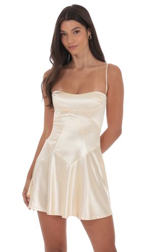slim fit dress slacks Gold Slip Mini Dress main image 0