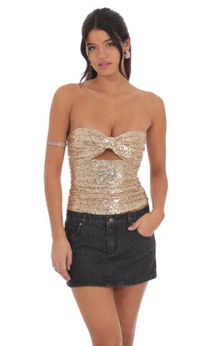 green emerald velvet dress Cleo Gold Sequin Halter Tie Top