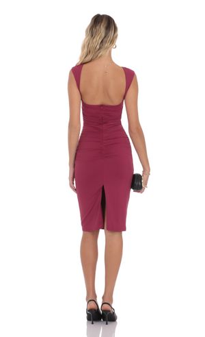 dress it up holiday collection Red Saoirse Midi Dress | Elegant Floral Jacquard main image 1