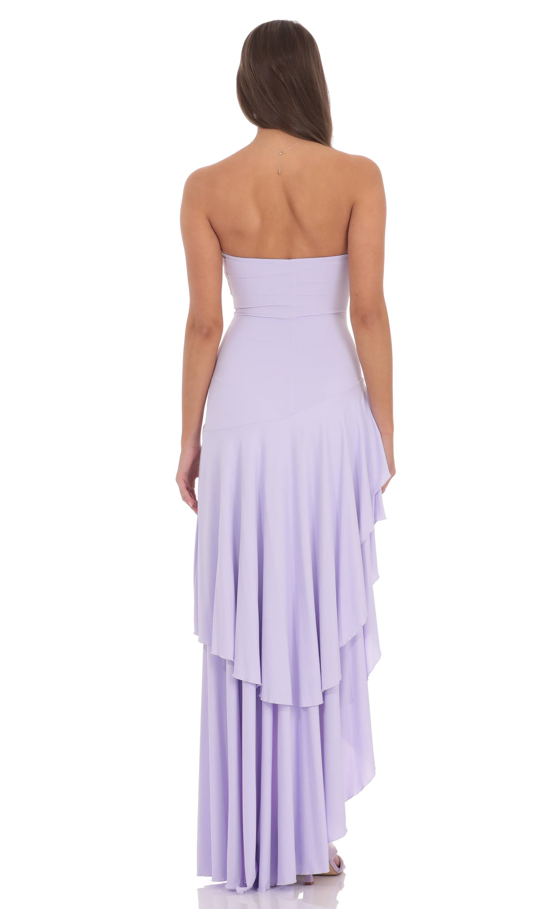 lavender asymmetrical dress Fashion Dusty Lavender Strap Asymmetrical Dress L / Dusty Lavender