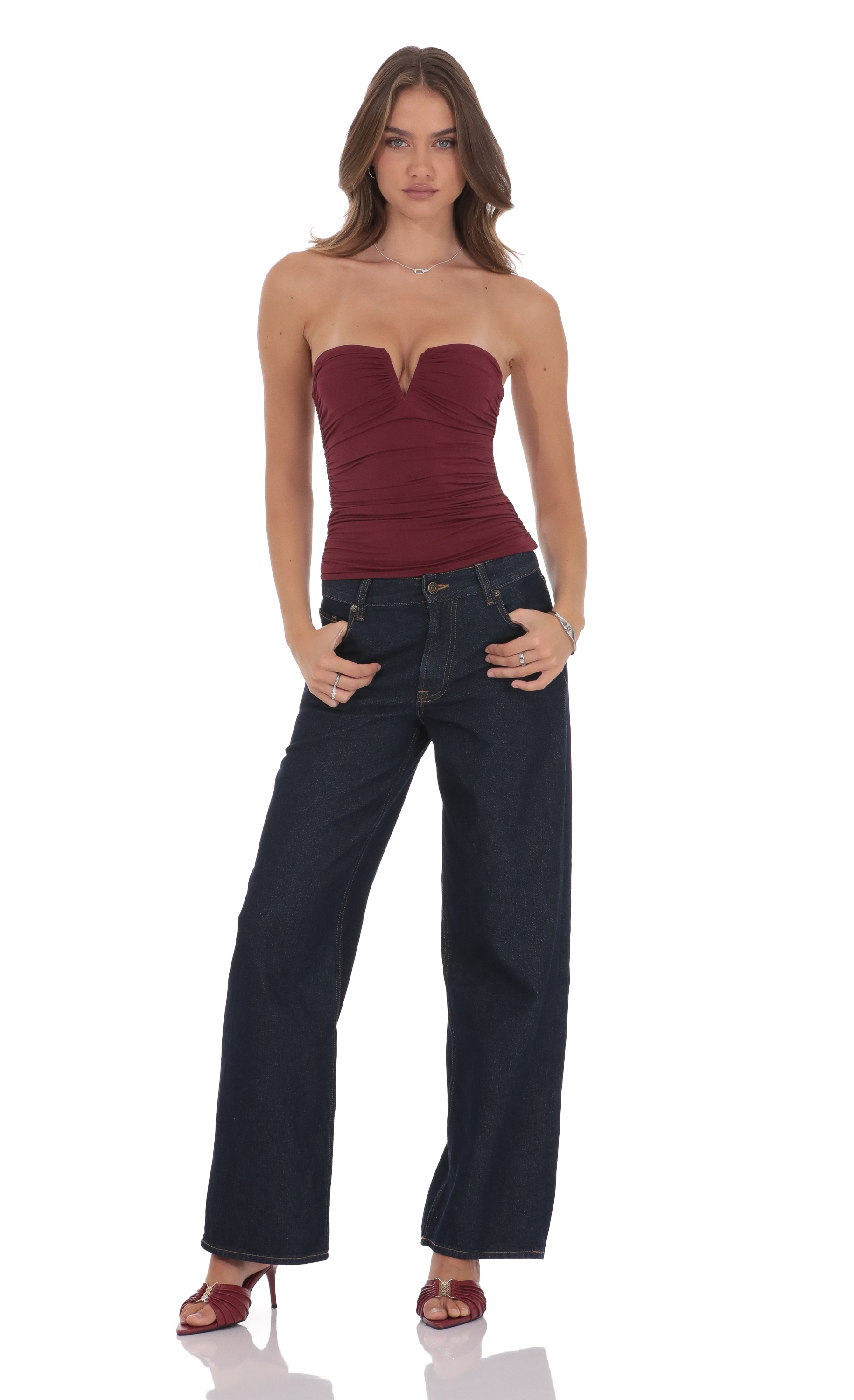 Mid Rise Baggy Jeans in Navy