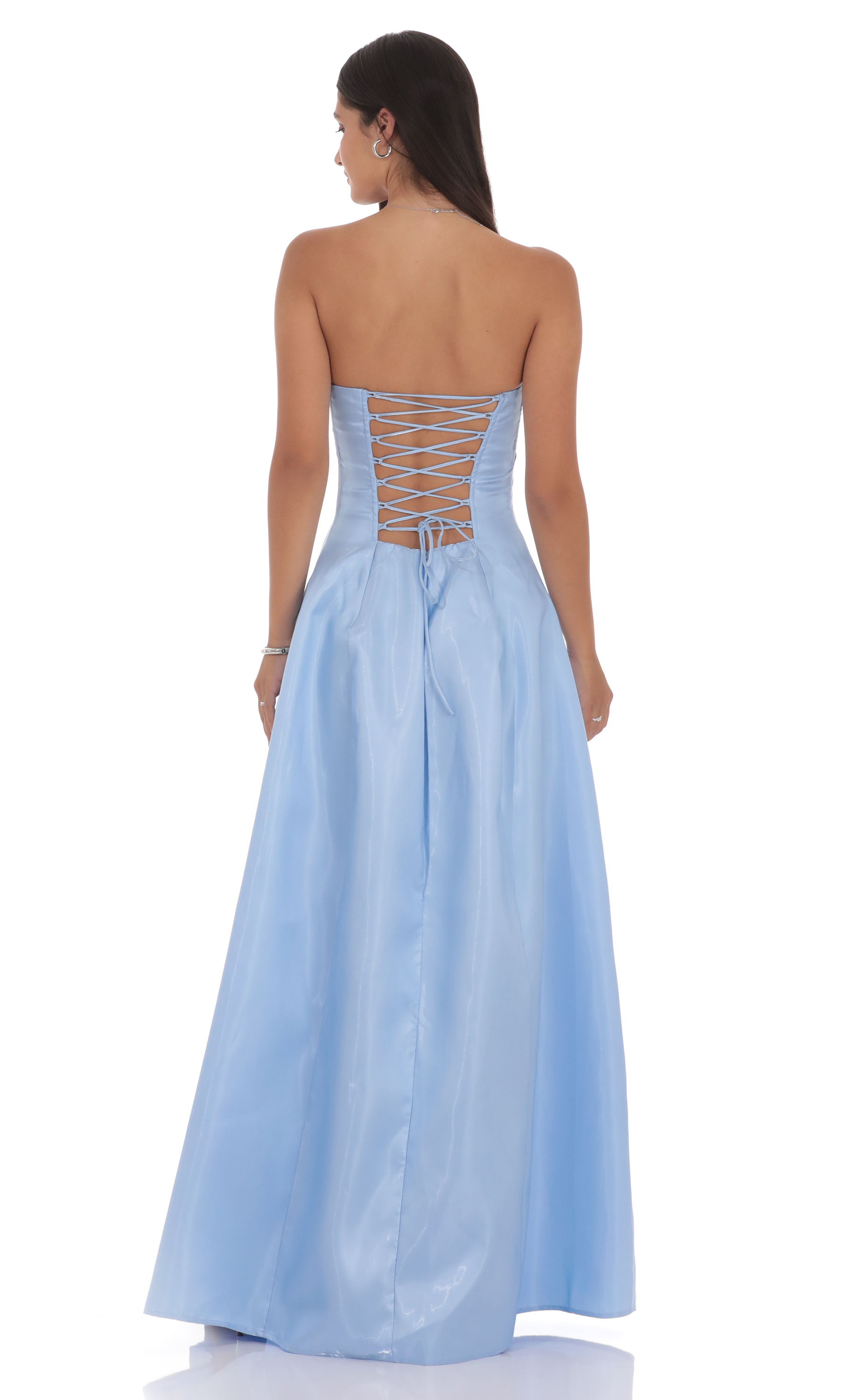 princess polly baby blue dress Navy Blue long sleeve Empire waist Long Dress main image 0