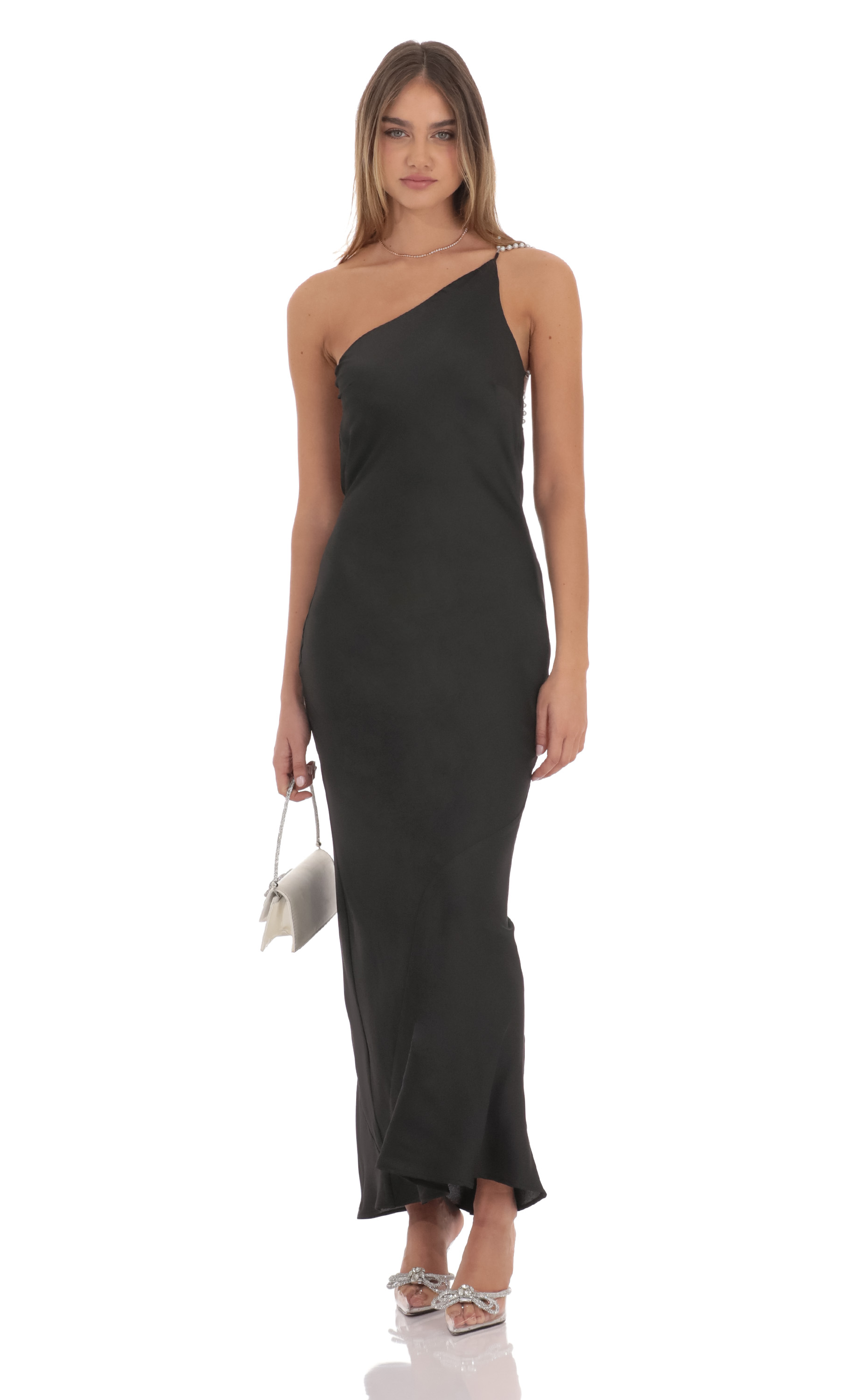 chinese dress ladies Deanna One-Shoulder Ruffle Maxi Dress White