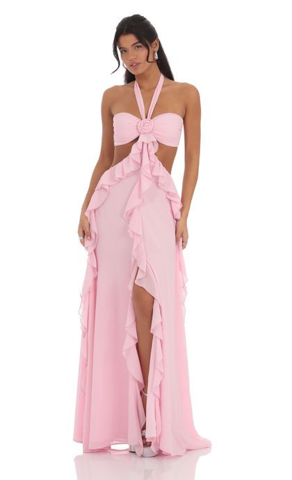 Frill bolero pleats dress