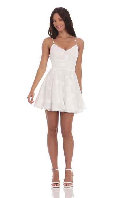 Fit and Flare Dress in Floral White | LUCY IN THE SKY