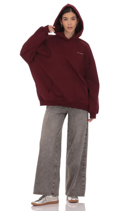 Oversized Lucy Hoodie in Burgundy | LUCY IN THE SKY