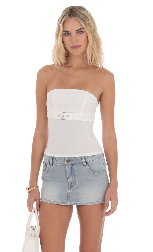 Button Up Top in White | LUCY IN THE SKY