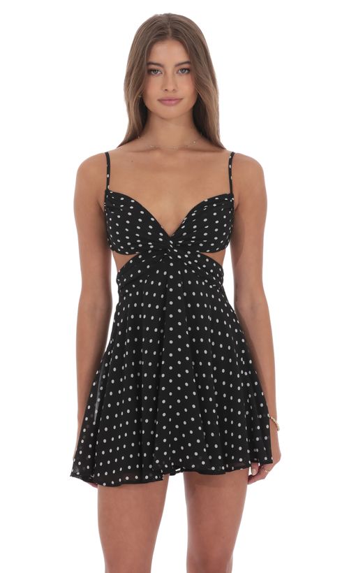 Sequin Cutout Dress in Black | LUCY IN THE SKY