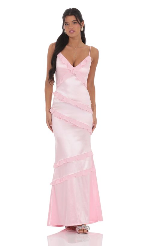 Suede Draped Lace Maxi Dress in Magenta | LUCY IN THE SKY Suede Draped Lace Maxi Dress in Magenta | LUCY IN THE SKY