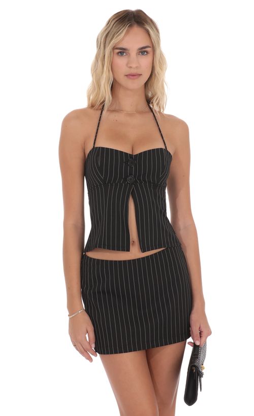 Side Zip Strapless Top in Black | LUCY IN THE SKY