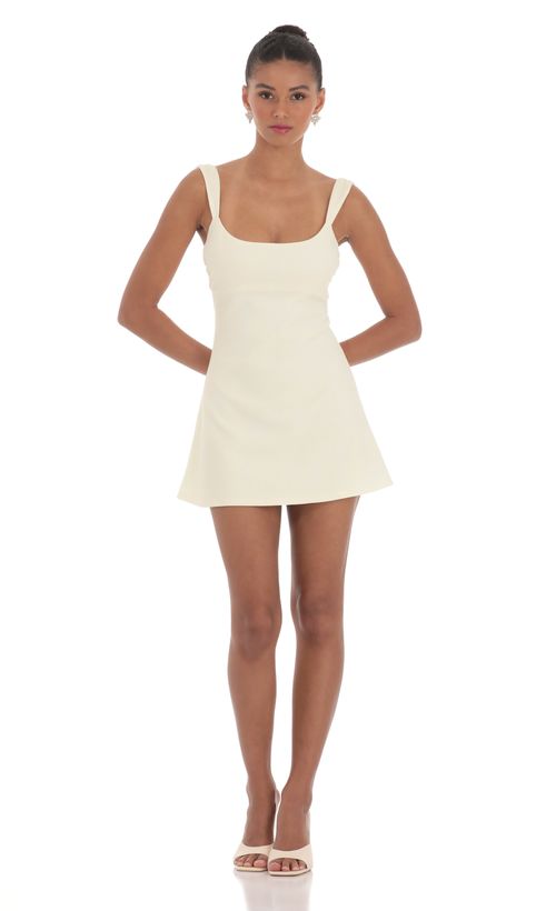 Photo product of Wide Strap Flare Dress in Ivory