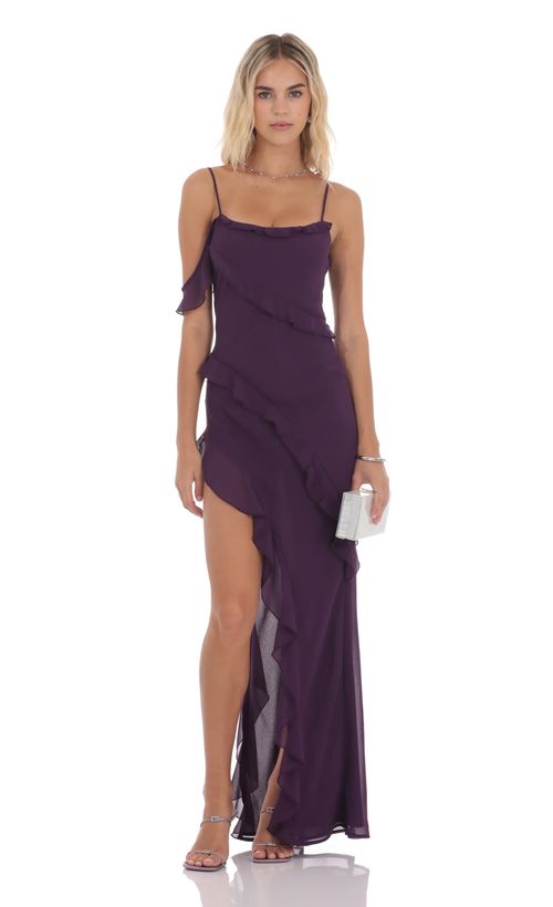 ROTATE ワンピース Sequined open-back maxi dress990956 Sequined open-back maxi dress in purple - Rotate | Mytheresa