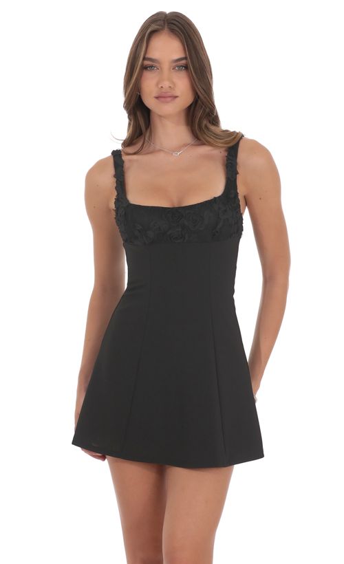 Robe Bustier Femme DGNY - Noir à Motifs Floraux - Taille S - Occasion Très Bon état