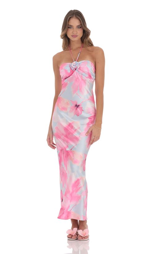 Metallic Open Back Maxi Dress in Cheetah Print | LUCY IN THE SKY