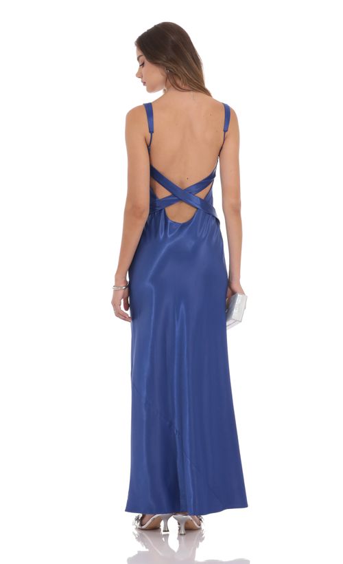 LE CIEL BLEU Back Ribbon Maxi Dress La Lune Plunged Cross LE CIEL BLEU Back Ribbon Maxi Dress La Lune Plunged Cross
