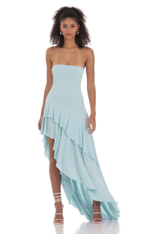 Corset Strapless Gown Dress in Navy | LUCY IN THE SKY