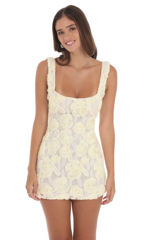 Sequin Floral Strapless Dress in White | LUCY IN THE SKY Sequin Floral Strapless Dress in White | LUCY IN THE SKY