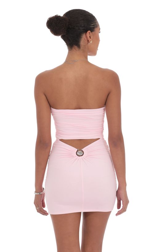 Deep V Bodycon Dress in Pink | LUCY IN THE SKY