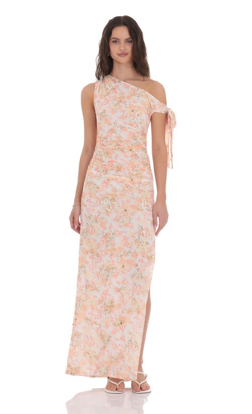 Textured Floral Maxi Dress in White | LUCY IN THE SKY