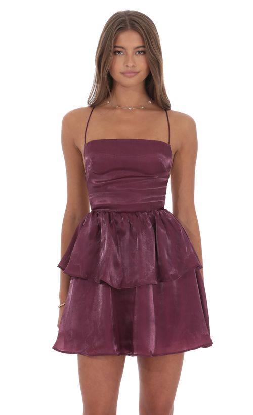 Lace Floral Fit and Flare Dress in Lavender | LUCY IN THE SKY