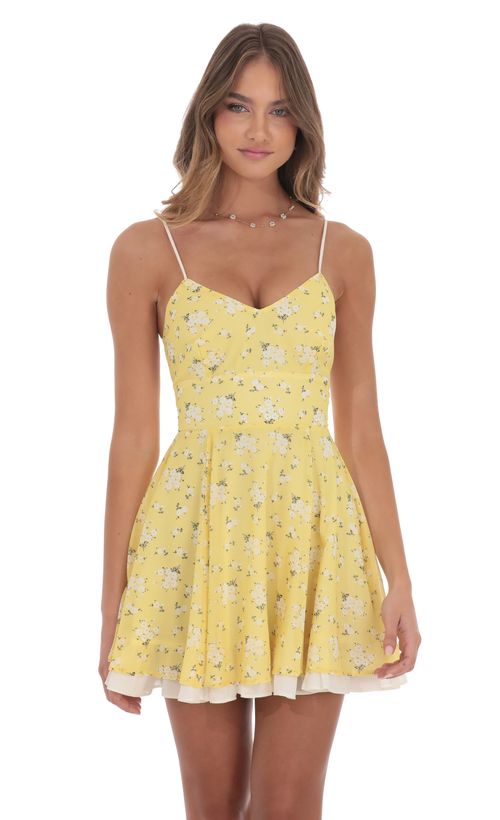 Flower Tube Top in Yellow | LUCY IN THE SKY