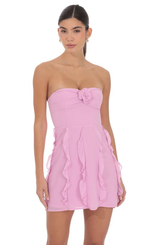 strapless open back dress My Kind Of Day Pink Floral Eyelet Midi Dress – Shop the Mint main image 0