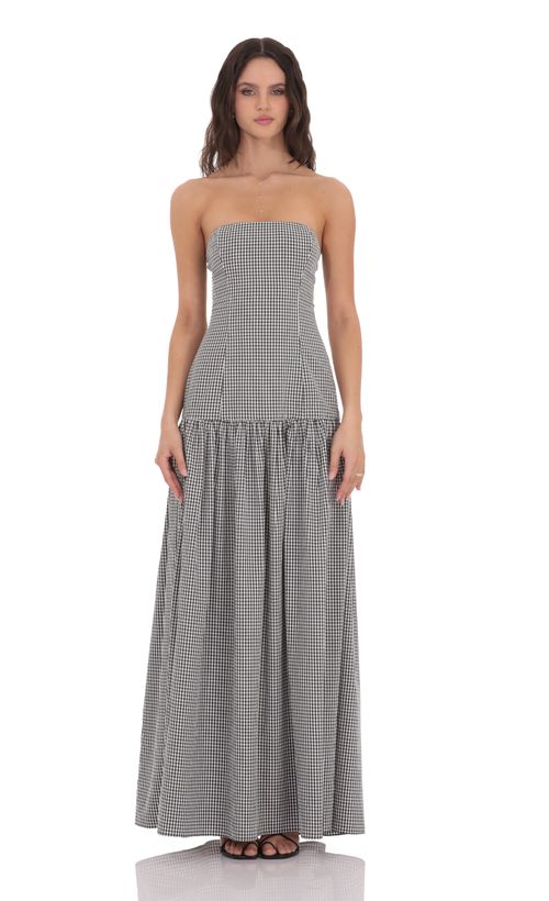 Strapless Metallic Maxi Dress in Cheetah Print | LUCY IN THE SKY