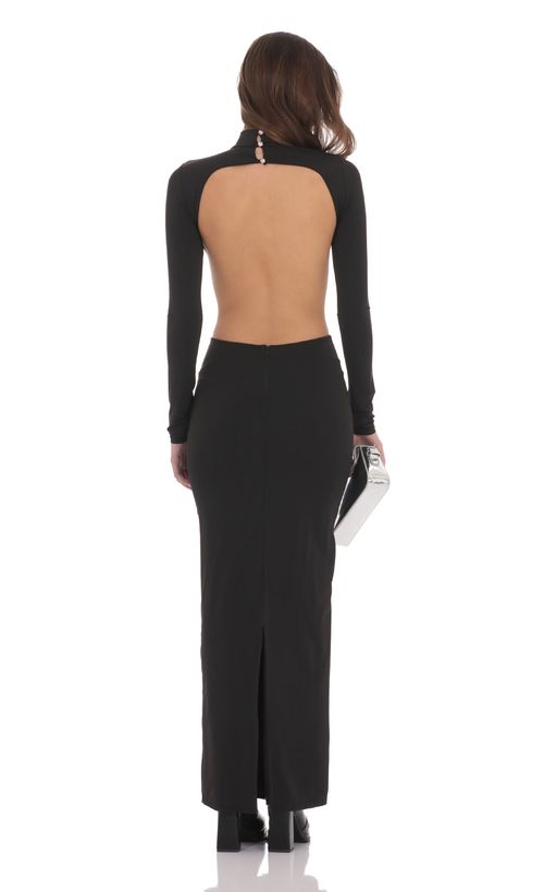 knee length dresses for ladies One Step Ahead Black Long Sleeve Backless Fishtail Maxi Dress – Club L  London