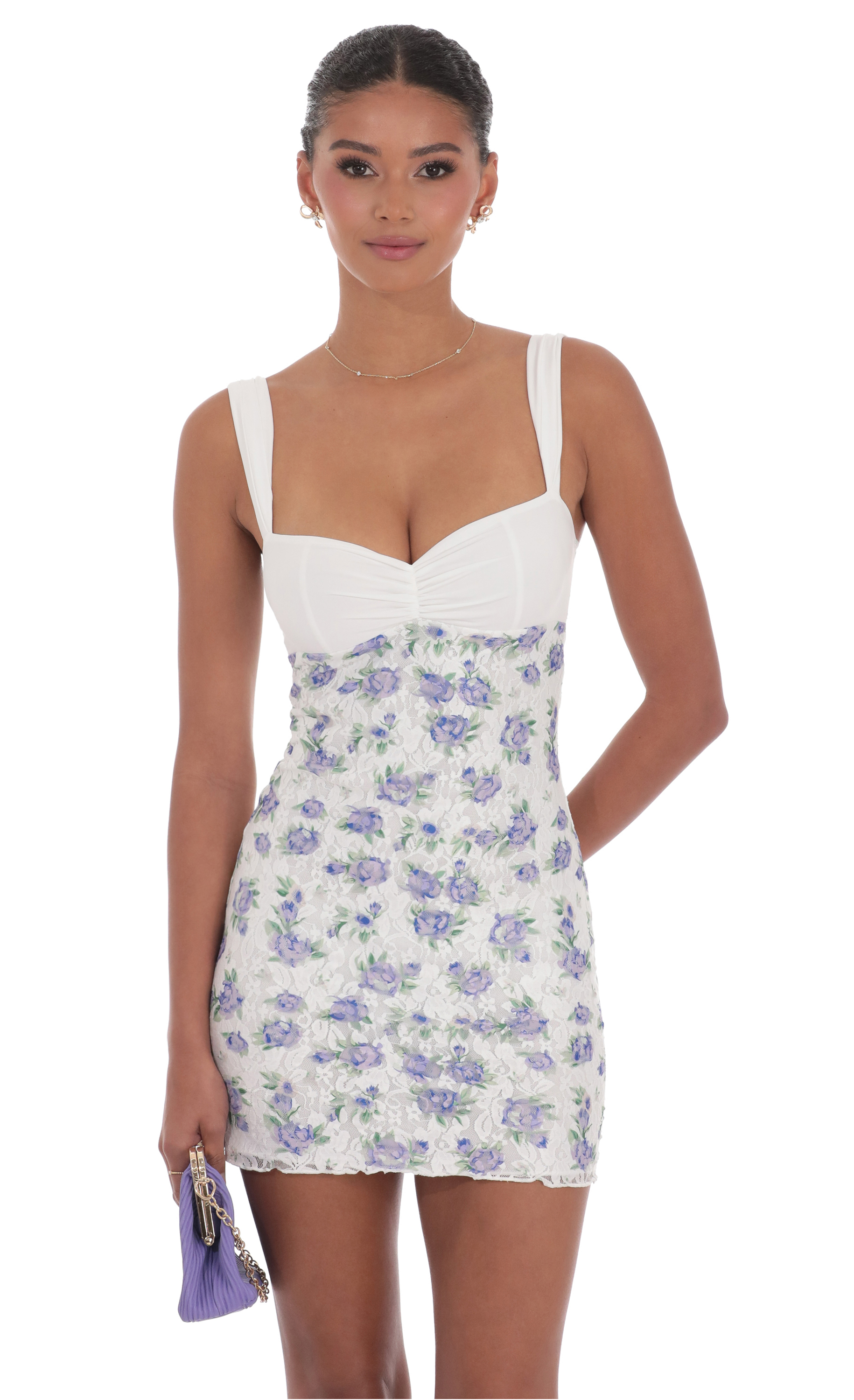 Floral Lace Dress in White