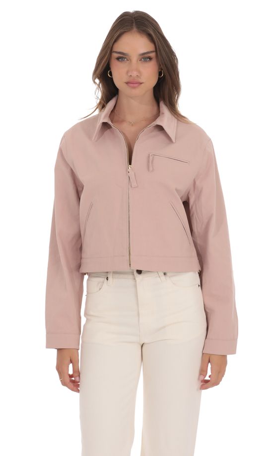 Corduroy Collar Jacket in Pink