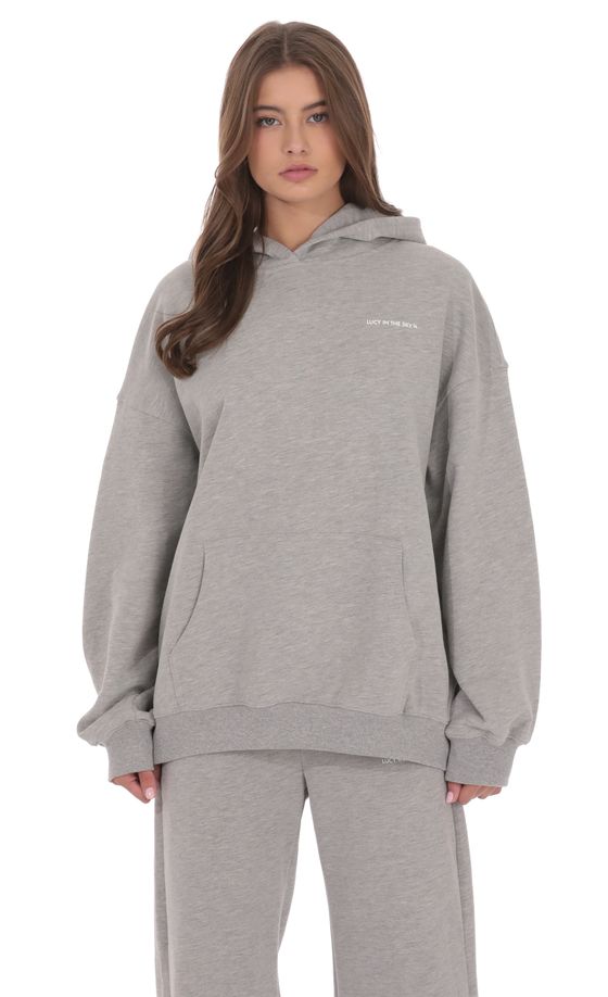 Fleece Lucy Hoodie in Grey