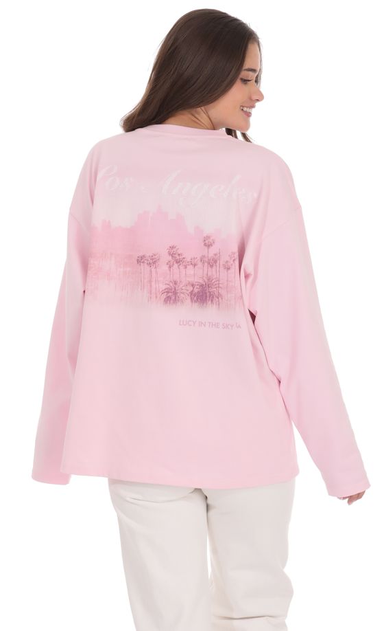 LA Graphic Crewneck Shirt in Pink